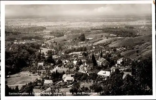 Ak Sasbachwalden im Schwarzwald, Rheinebene, Gesamtansicht