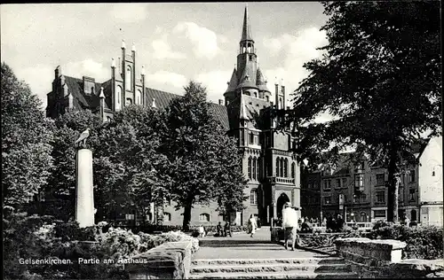 Ak Gelsenkirchen im Ruhrgebiet, Rathauspartie