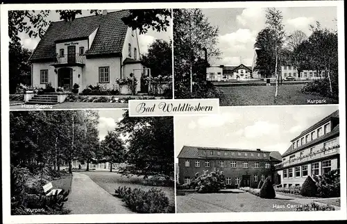 Ak Bad Waldliesborn Lippstadt in Westfalen, Kurpark, Haus Rieping, Haus Carola