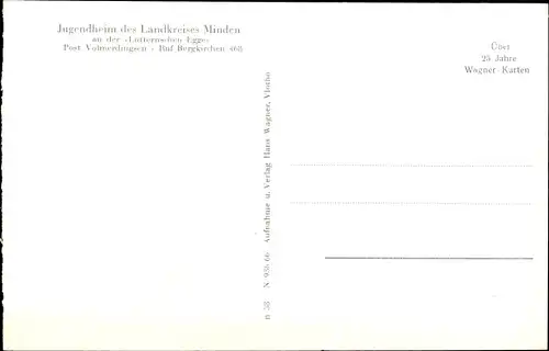 Ak Minden in Westfalen, Jugendheim des Landkreises Minden, Lutternsche Egge