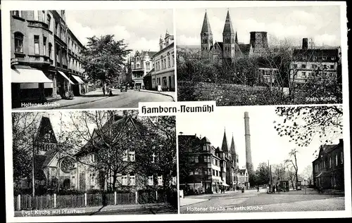 Ak Hamborn Neumühl Duisburg im Ruhrgebiet, Kirchen, Pfarrhaus, Holtener Straße