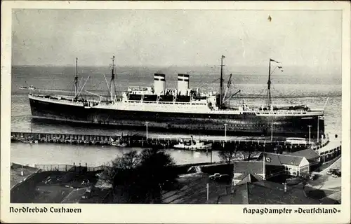 Ak HAPAG Dampfer SS Deutschland, Schnelldampfer, Cuxhaven
