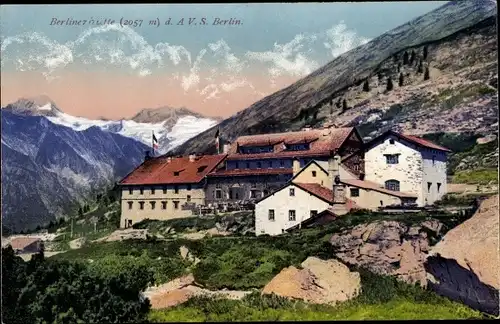 Ak Mayrhofen in Tirol, Berliner Hütte des AVS