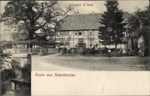 Ak Rotenkirchen Einbeck in Niedersachsen, Gasthof, Burg Grubenhagen