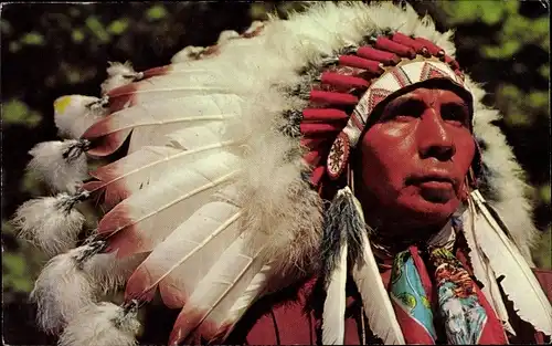 Ak Indian Chief, Indianerhäuptling, Federschmuck
