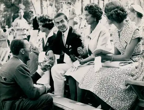 Foto Olympische Spiele Rom 1960, Reitturnier, Sophie von Griechenland, Bernhard der Niederlande