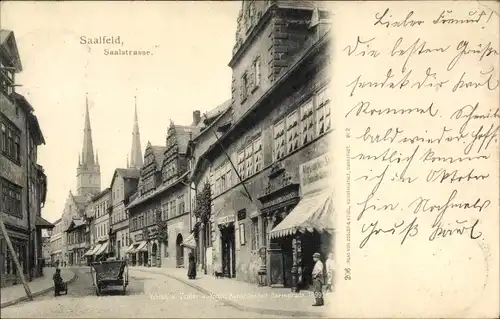 Ak Saalfeld an der Saale Thüringen, Saalstraße