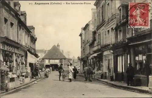 Ak Argences Calvados, Rue Letavernier Pitrou