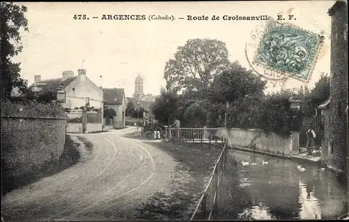 Ak Argences Calvados, Route de Croissanville