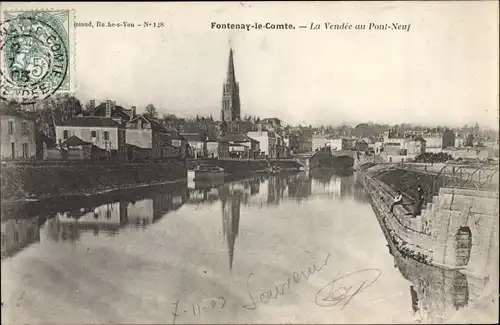 Ak Fontenay le Comte Vendée, La Vendée au Pont Neuf