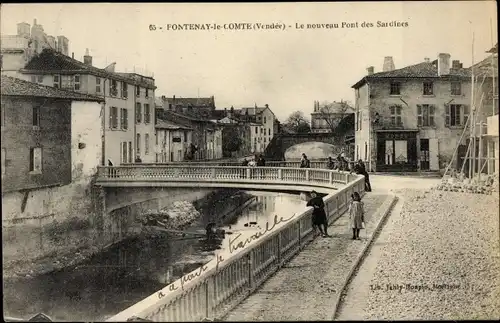 Ak Fontenay le Comte Vendée, Le nouveau Pont des Sardines