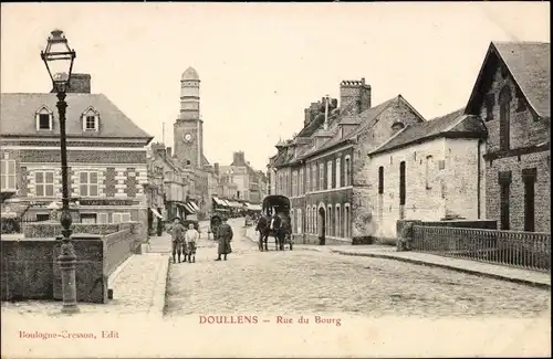 Ak Doullens Somme, Rue du Bourg