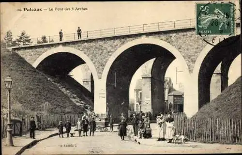 Ak Puteaux Hauts de Seine, Le Pont des 5 Arches