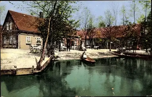 Ak Lehde Lübbenau im Spreewald, Gasthaus zum fröhlichen Hecht 