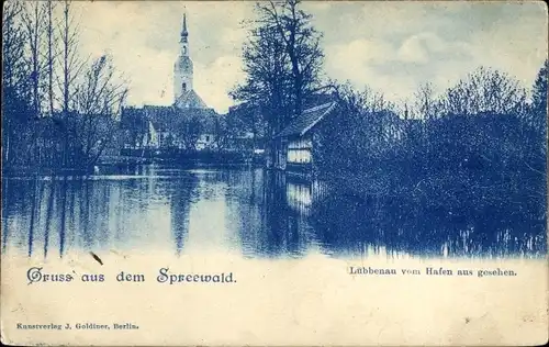 Ak Lübbenau im Spreewald, Teilansicht vom Hafen aus gesehen