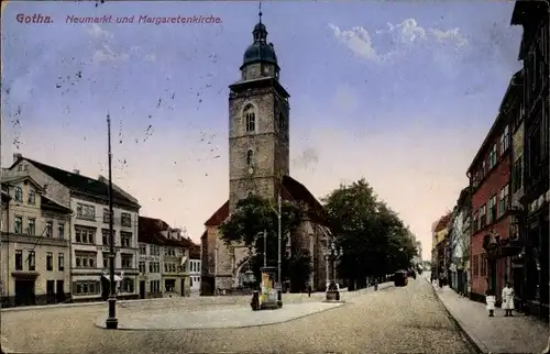 Ak Gotha Thüringen, Blick auf die Margaretenkirche am Neumarkt