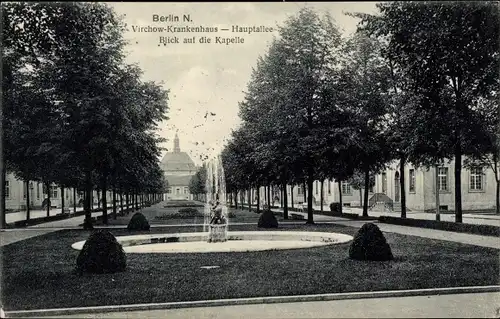 Ak Berlin Wedding, Virchow Krankenhaus, Hauptallee, Kapelle