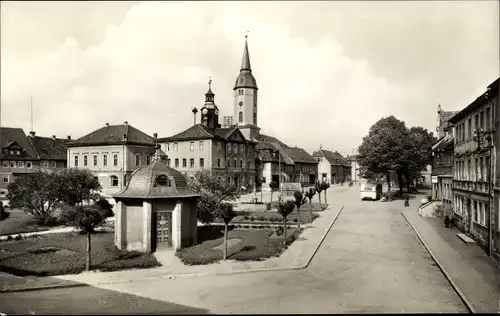 Ak Bürgel in Thüringen, Blick auf den Karl Marx Platz und das Rathaus