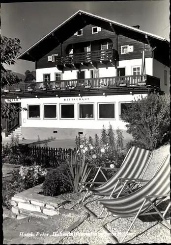 Ak Saalbach Hinterglemm in Salzburg, Hotel Peter, Liegestühle