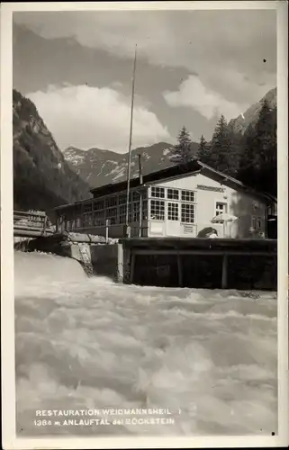 Ak Böckstein Bad Gastein in Salzburg, Restaurant Weidmannsheil, Anlauftal