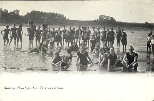 Ak Louisville Kentucky USA, Bathing Beach, Western Park, Personen in Badeanzügen