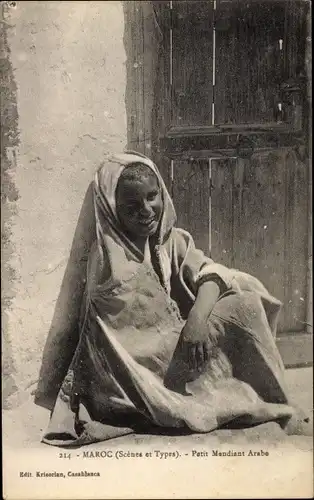 Ak Marokko, Scenes et Types, Petit Mendiant Arabe, Maghreb