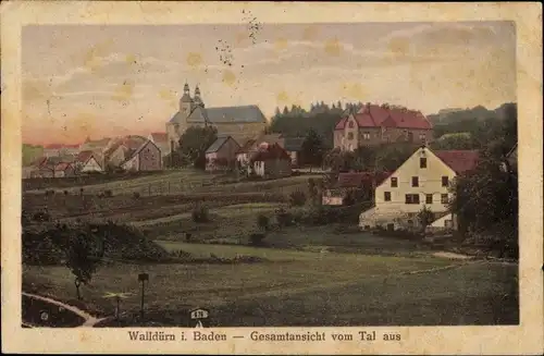 Ak Walldürn im Odenwald, Gesamtansicht vom Tal aus