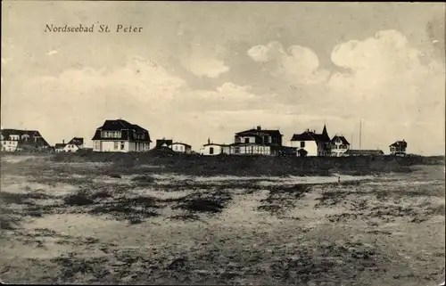 Ak Nordseebad Sankt Peter Ording, Blick auf den Ort