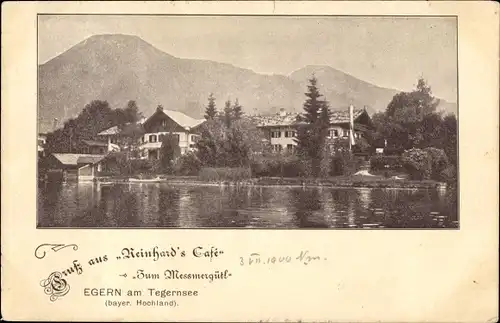 Ak Rottach Egern in Oberbayern, Reinhard's Cafe, Tegernsee