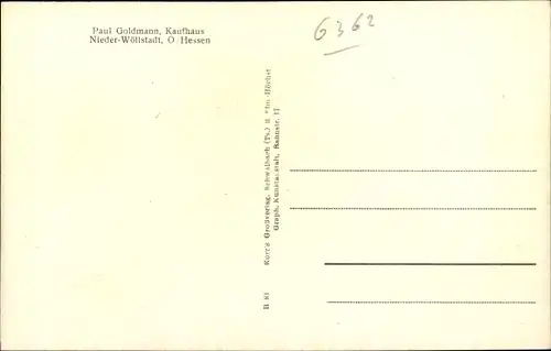 Ak Nieder Wöllstadt in Hessen, Straßenpartien, Geschäftshäuser, Kirche, Gasthaus Zum Gambrinus