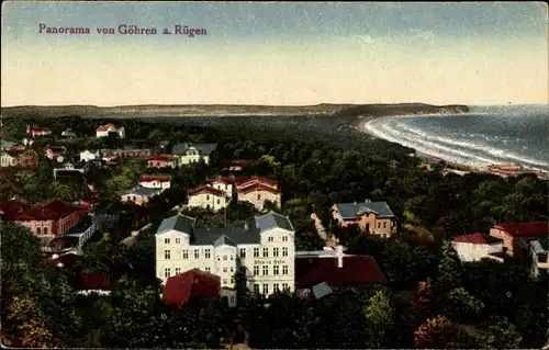 Ak Ostseebad Göhren auf Rügen, Panoramaansicht vom Ort, Strandhotel