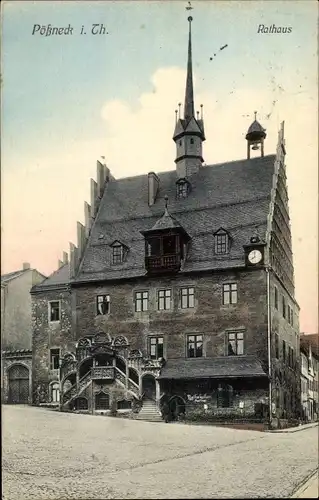 Ak Pößneck in Thüringen, Rathaus
