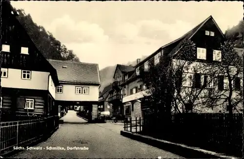 Ak Schmilka Bad Schandau Sächsische Schweiz, Dorfstraße