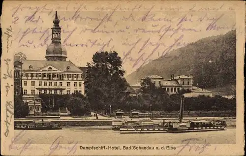 Ak Bad Schandau an der Elbe, Dampfschiff-Hotel, Salondampfer