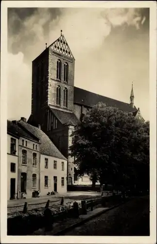 Ak Hansestadt Wismar, Frische Grube, Sankt Nicolaikirche