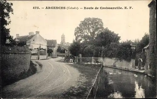 Ak Argences Calvados, Route de Croissanville