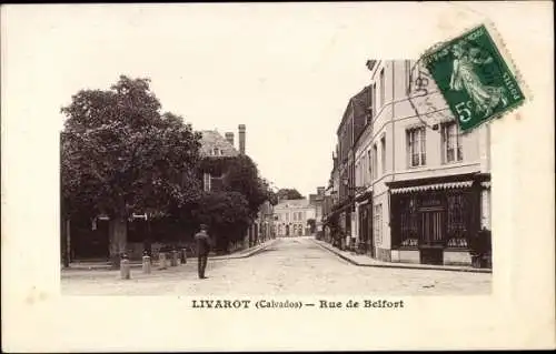 Ak Livarot Calvados, Rue de Belfort