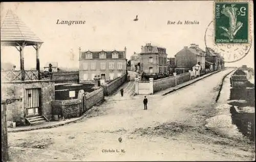 Ak Langrune Calvados, Rue du Moulin