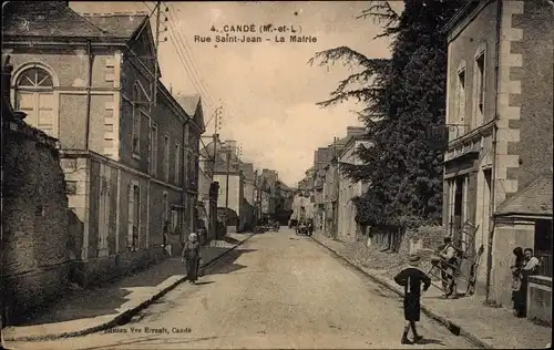 Ak Candé Maine et Loire, Rue Saint Jean, La Mairie