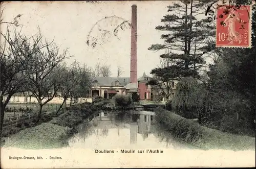 Ak Doullens Somme, Moulin sur l'Authie