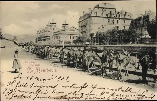 Ak La Bourboule Puy-de-Dôme, La place des anes