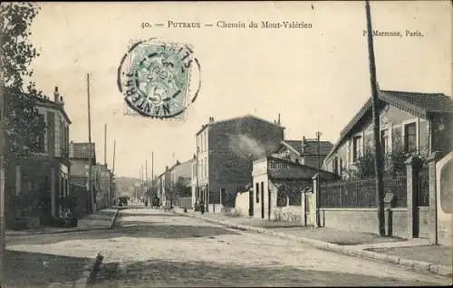 Ak Puteaux Hauts de Seine, Chemin du Mont Valerien