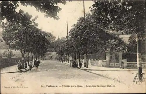 Ak Puteaux Hauts de Seine, Montée de la Gare, Boulevard Richard Wallace