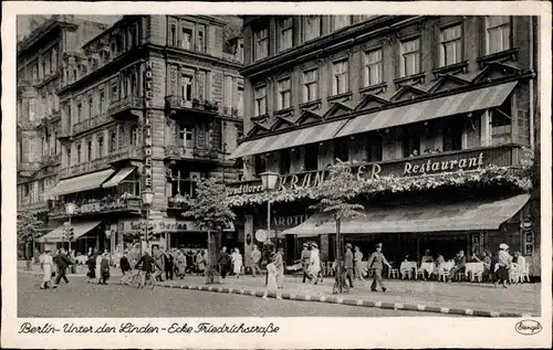 Ak Berlin Mitte, Unter den Linden, Ecke Friedrichstraße, Kranzler