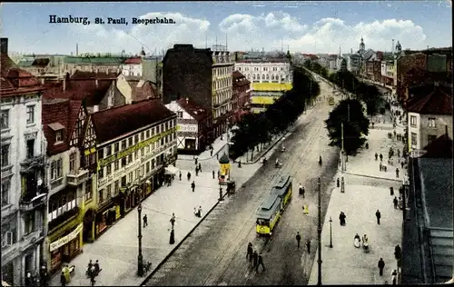 Ak Hamburg Mitte St. Pauli, Reeperbahn, Straßenbahn