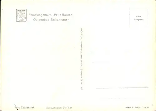 Ak Ostseebad Boltenhagen, FDGB Erholungsheim Fritz Reuter