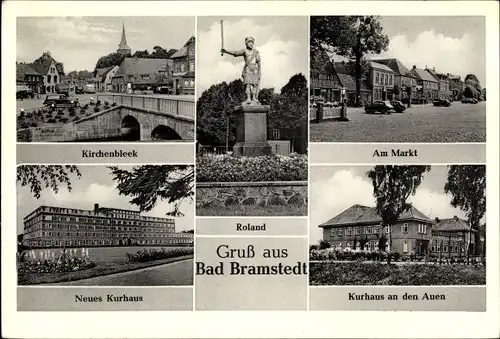 Ak Bad Bramstedt in Holstein, Roland, Kurhäuser, Kirchenbleek, Markt