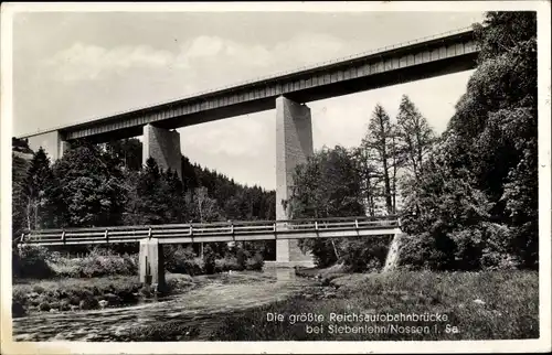 Ak Siebenlehn Großschirma in Sachsen, Größte Autobahnbrücke Deutschlands