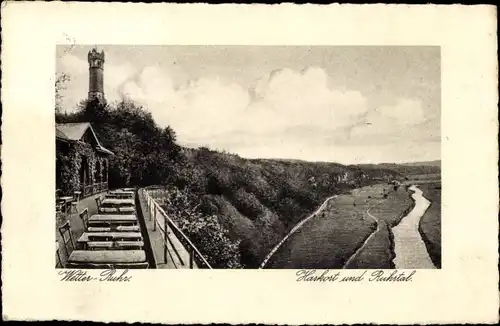 Ak Wetter an der Ruhr, Hotel-Restaurant Schemann, Außenansicht, Harkort, Ruhrtal