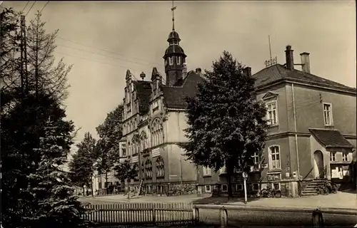 Ak Oberlungwitz in Sachsen, Hafer Straße, Post, Rathaus